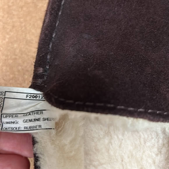 UGG Slippers Size 4 Ascot Loafer Shearling Lined Moccasin Suede Brown 1974 - Picture 13 of 14